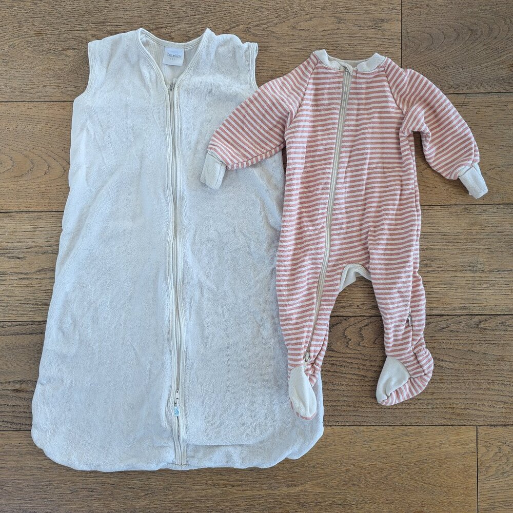 Castleware Baby Organic footie pajama and velour sleep sack